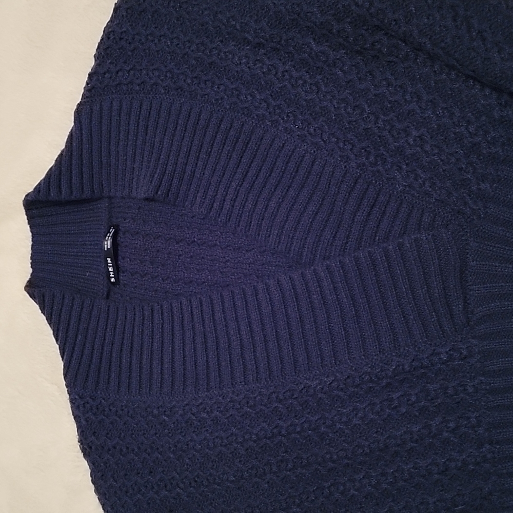 Shein Solid V Neck Wrap Drop Shoulder Sweater Nwot - image 4